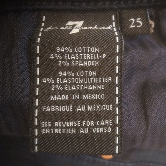 7FAMK Roxanne Ankle Skinny Dark Wash Raw Hem Size 25 Women Jeans - Picture 10 of 12